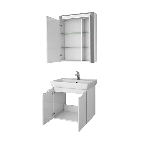 Тумба под раковину DREJA Q (D), 60 см, подвесная, 2 дверцы, белый глянец 99.1001 Тумба под раковину DREJA Q (D), 60 см, подвесная, 2 дверцы, белый глянец 99.1001