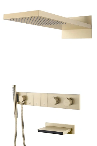 Душевая система Boheme ZODIAC с термостатом MATT GOLD встраиваемая 133-2-MG Душевая система Boheme ZODIAC с термостатом MATT GOLD встраиваемая 133-2-MG
