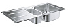 Картинка анонса товара «кухонная мойка grohe k400+ из нержавеющей стали с корзинчатым вентилем, 31569sd0, левая/правая»