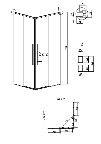 Душевой уголок GROSSMAN Galaxy 1/2.K33.01.70.32.00-1/2.K33.01.70.32.00 (70х70х195) раздвижная,золото сатин,стекло прозрачное Душевой уголок GROSSMAN Galaxy 1/2.K33.01.70.32.00-1/2.K33.01.70.32.00 (70х70х195) раздвижная,золото сатин,стекло прозрачное