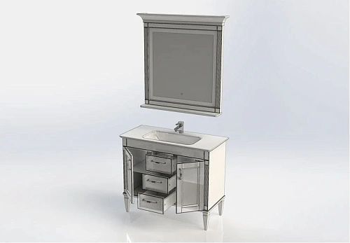 Комплект мебели Aquanet Селена 105 белый/серебро (3 ящика, 2 дверцы) 00233129 Комплект мебели Aquanet Селена 105 белый/серебро (3 ящика, 2 дверцы) 00233129