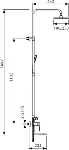 Душевая система Kaiser Linear 59182 хром Душевая система Kaiser Linear 59182 хром