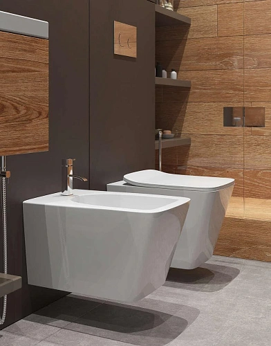 Биде подвесное Timo SOLI TWB-02+TK-304 белое глянцевое Биде подвесное Timo SOLI TWB-02+TK-304 белое глянцевое