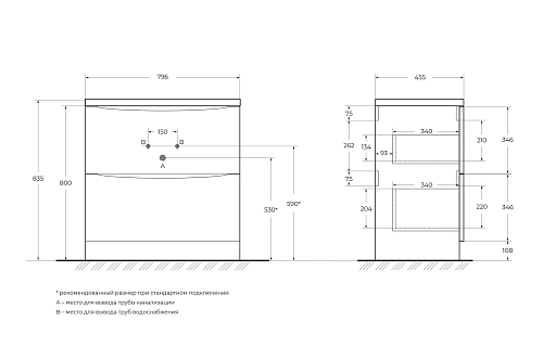Тумба под раковину BelBagno ACQUA-800-2C-PIA-BL напольная 800x450 Bianco Lucido Тумба под раковину BelBagno ACQUA-800-2C-PIA-BL напольная 800x450 Bianco Lucido