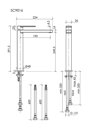 Смеситель для раковины SANCOS Studio SC9016BN брашированный никель Смеситель для раковины SANCOS Studio SC9016BN брашированный никель