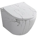 Унитаз подвесной Ceruttispa SELLA Aria Tornado MMW CT9532 безободковый белый мрамор матовый, сиденье микролифт Унитаз подвесной Ceruttispa SELLA Aria Tornado MMW CT9532 безободковый белый мрамор матовый, сиденье микролифт