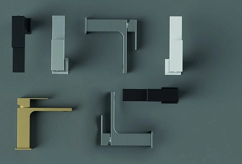 Смеситель для раковины Kaiser Cube шлифованное золото 01211-3 Смеситель для раковины Kaiser Cube шлифованное золото 01211-3