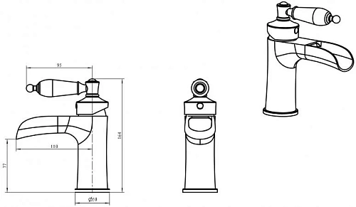 Смеситель для раковины Boheme VOGUE CRYSTAL хром (одноручковый) 221-CRST Смеситель для раковины Boheme VOGUE CRYSTAL хром (одноручковый) 221-CRST