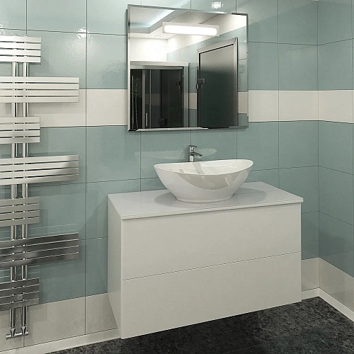 Тумба с раковиной Orange Otto Ot-100TuGLASS+G56 подвесная, белый Тумба с раковиной Orange Otto Ot-100TuGLASS+G56 подвесная, белый