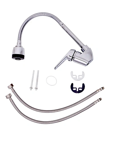 Смеситель для кухни OneLife P11-004cr полимерный с гибким изливом, хром Смеситель для кухни OneLife P11-004cr полимерный с гибким изливом, хром