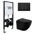 Комплект унитаза ABBER Bequem AC1100MB черный матовый с инсталляцией AC0105 и кнопкой AC0120MB черная матовая AC1100MB-AC0105-AC0120MB Комплект унитаза ABBER Bequem AC1100MB черный матовый с инсталляцией AC0105 и кнопкой AC0120MB черная матовая AC1100MB-AC0105-AC0120MB