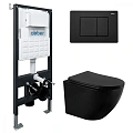 Комплект унитаза ABBER Bequem AC1100MB черный матовый с инсталляцией AC0105 и кнопкой AC0120MB черная матовая AC1100MB-AC0105-AC0120MB Комплект унитаза ABBER Bequem AC1100MB черный матовый с инсталляцией AC0105 и кнопкой AC0120MB черная матовая AC1100MB-AC0105-AC0120MB