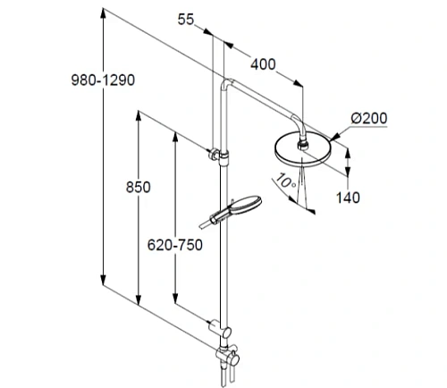 Душевая стойка Kludi DIVE 6908005-00 хром Душевая стойка Kludi DIVE 6908005-00 хром