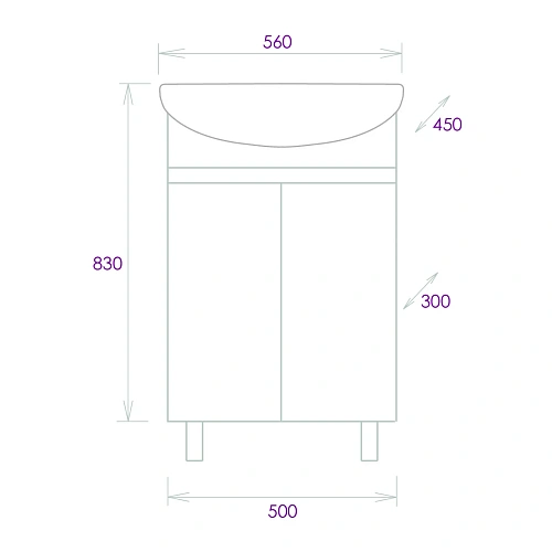 Тумба под раковину Onika Милтон 55 см 105560 напольная, серая/дуб сонома (для Уют 55) Тумба под раковину Onika Милтон 55 см 105560 напольная, серая/дуб сонома (для Уют 55)