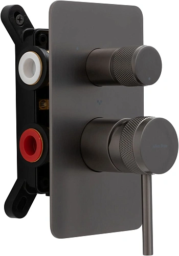 Смеситель для ванны Allen Brau Priority 5.31A11-MG (с внутренней частью, 3 выхода) графит брашированный Смеситель для ванны Allen Brau Priority 5.31A11-MG (с внутренней частью, 3 выхода) графит брашированный