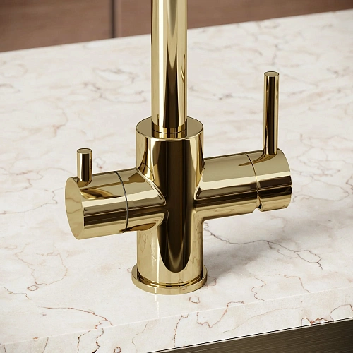 Смеситель для кухни SANCOS Vela SC4013ZG с возможностью подключения фильтра, полированное золото Смеситель для кухни SANCOS Vela SC4013ZG с возможностью подключения фильтра, полированное золото