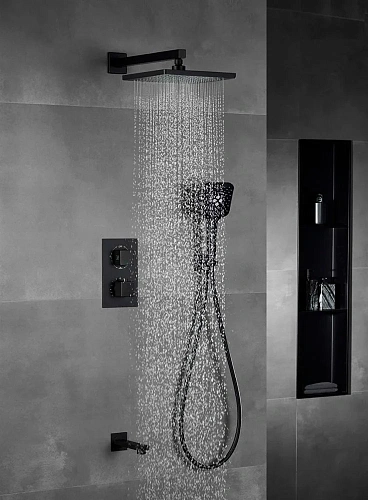 Душевая система Vincea Next VSFW-1N3TMB термостатический встраиваемая, черный Душевая система Vincea Next VSFW-1N3TMB термостатический встраиваемая, черный