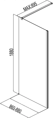 Боковая стенка Aquanet Cinetic AE12-F-90H190U-CT 900, прозрачное стекло Боковая стенка Aquanet Cinetic AE12-F-90H190U-CT 900, прозрачное стекло