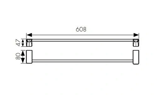 Полотенцедержатель Kaiser KH-1507 прямой хром цинк Полотенцедержатель Kaiser KH-1507 прямой хром цинк