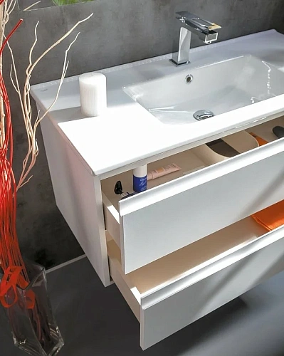 Тумба под раковину Boheme CAPOLDA 100 белая + ручка белая 849-100-W Тумба под раковину Boheme CAPOLDA 100 белая + ручка белая 849-100-W