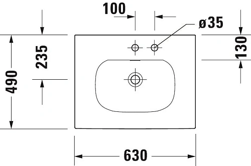 Раковина Duravit XSquare 23446300001 Раковина Duravit XSquare 23446300001