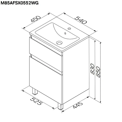 Тумба под раковину AM.PM X-Joy M85AFSX0552WG напольная, 55 см, белый Тумба под раковину AM.PM X-Joy M85AFSX0552WG напольная, 55 см, белый