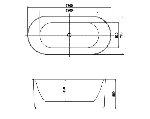 Акриловая ванна Aquatek AQ-1163778 МОДЕНА 1700 x 780 x 600 отдельностоящая, белая Акриловая ванна Aquatek AQ-1163778 МОДЕНА 1700 x 780 x 600 отдельностоящая, белая