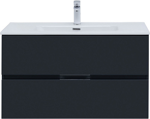 Тумба под раковину Aquanet Алвита New 90 2 ящика, антрацит 00303919 Тумба под раковину Aquanet Алвита New 90 2 ящика, антрацит 00303919