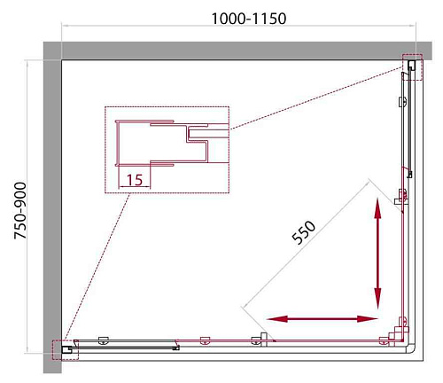 Душевой уголок BelBagno UNIQUE-AH-2-100/115-75/90-P-Cr 1000x900 мм Душевой уголок BelBagno UNIQUE-AH-2-100/115-75/90-P-Cr 1000x900 мм
