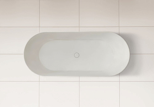 Ванна отдельностоящая ABBER AS9622 165x70 универсальная, белая матовая, искусственный камень Ванна отдельностоящая ABBER AS9622 165x70 универсальная, белая матовая, искусственный камень