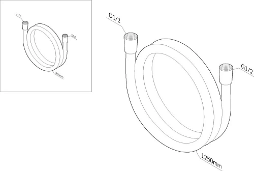 Душевой шланг Am.Pm F0412100 1,25 м, хром Душевой шланг Am.Pm F0412100 1,25 м, хром