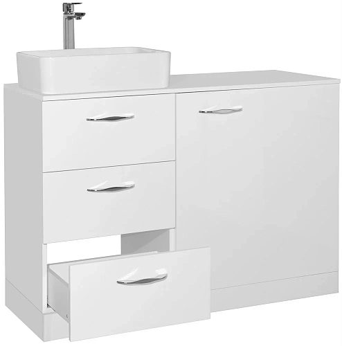 Тумба под раковину Style Line Берн 120 Plus со столешницей под стиральную машину белая ЛС-000010046 Тумба под раковину Style Line Берн 120 Plus со столешницей под стиральную машину белая ЛС-000010046