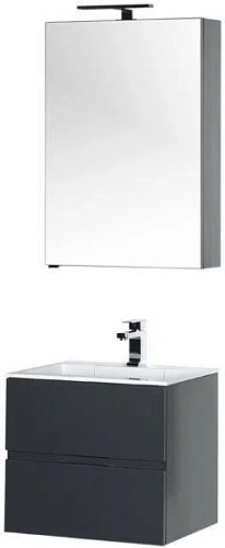 Комплект мебели Aquanet Алвита 60 серый антрацит 00184576 Комплект мебели Aquanet Алвита 60 серый антрацит 00184576