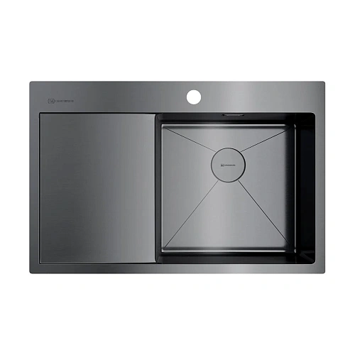 Кухонная мойка Omoikiri Akisame 78-GM-R нерж.сталь/вороненая сталь 4973100 Кухонная мойка Omoikiri Akisame 78-GM-R нерж.сталь/вороненая сталь 4973100