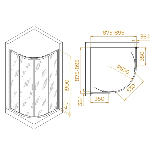 Душевой уголок RGW PA-51 900x900 мм 02085199-11 хром Easy Clean Душевой уголок RGW PA-51 900x900 мм 02085199-11 хром Easy Clean