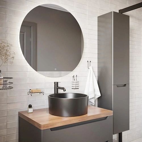 Комплект мебели STWORKI Берген 80 серая с темной столешницей, с раковиной на выбор 549495 Комплект мебели STWORKI Берген 80 серая с темной столешницей, с раковиной на выбор 549495