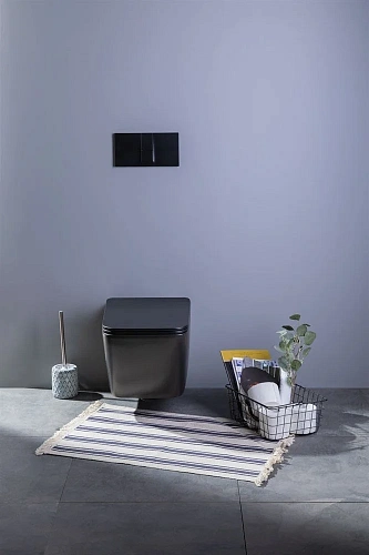 Унитаз подвесной Aquanet Rimless Tavr-W BL-103N-WHT black черный матовый TAVR-W BW с сиденьем Унитаз подвесной Aquanet Rimless Tavr-W BL-103N-WHT black черный матовый TAVR-W BW с сиденьем