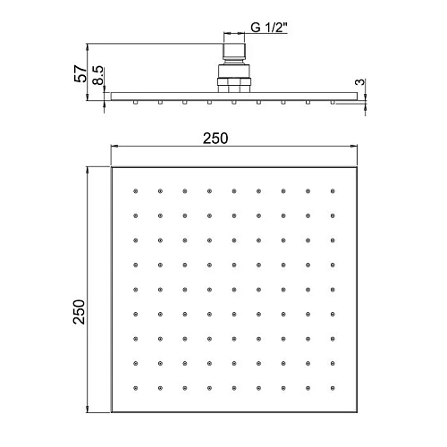 Кронштейн верхнего душа Paini 50PZ745TT35 350 мм. круглый, черный Кронштейн верхнего душа Paini 50PZ745TT35 350 мм. круглый, черный
