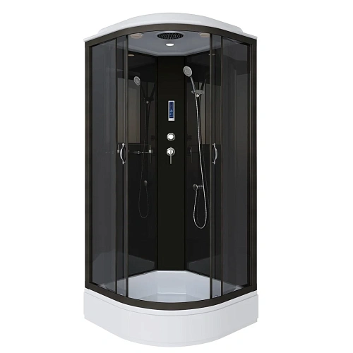 Душевая кабина Niagara Classic NG-6501-14P (900х900х2150) средний поддон (26см) стекло тонированное алюминиевый черный 65011434P Душевая кабина Niagara Classic NG-6501-14P (900х900х2150) средний поддон (26см) стекло тонированное алюминиевый черный 65011434P