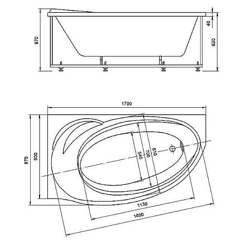 Акриловая ванна Aquatek Бетта 170 левгидромассПН с фронтальныйм экраном BET170-0000012 Акриловая ванна Aquatek Бетта 170 левгидромассПН с фронтальныйм экраном BET170-0000012