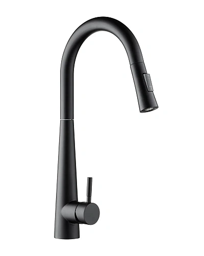 Смеситель для кухни Orange Steel M99-007b с вытяжным изивом, черный Смеситель для кухни Orange Steel M99-007b с вытяжным изивом, черный