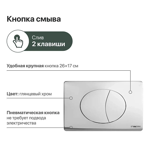 Инсталляция для унитаза STWORKI 510163 с кнопкой смыва 230822 хром глянцевый 559922 Инсталляция для унитаза STWORKI 510163 с кнопкой смыва 230822 хром глянцевый 559922