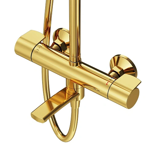 Душевая система AM.PM X-Joy F0785A599 с термостатом, верхний душ 220мм, золото Душевая система AM.PM X-Joy F0785A599 с термостатом, верхний душ 220мм, золото