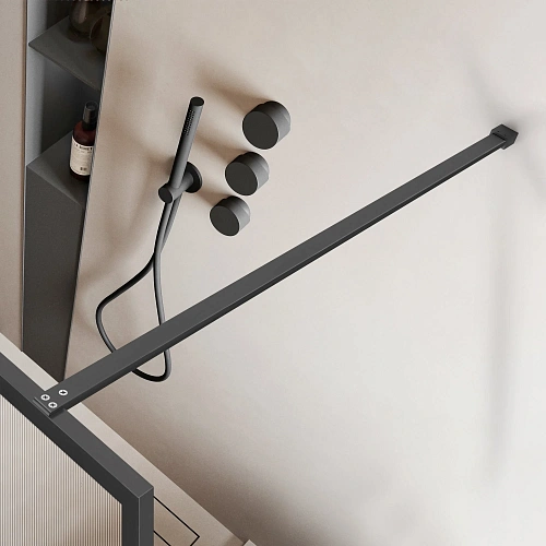 Душевая перегородка Vincea Walk-In VSW-1HP100FLGM 1000x2000 вороненая сталь стекло рифленое Душевая перегородка Vincea Walk-In VSW-1HP100FLGM 1000x2000 вороненая сталь стекло рифленое