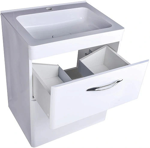 Тумба под раковину Style Line Каре 60 (2 ящ.) Люкс белая, PLUS СС-00002265 Тумба под раковину Style Line Каре 60 (2 ящ.) Люкс белая, PLUS СС-00002265