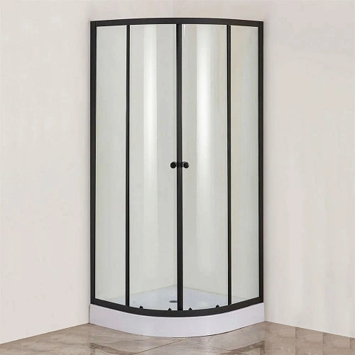 Душевой уголок DIWO Смоленск 100х100 профиль черный, с поддоном 555830 Душевой уголок DIWO Смоленск 100х100 профиль черный, с поддоном 555830