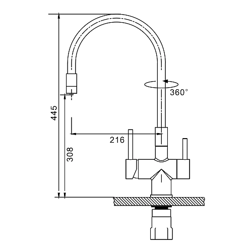 Смеситель для кухни Splenka S70.64.05 с гибким изливом с подключением к фильтру, сатин Смеситель для кухни Splenka S70.64.05 с гибким изливом с подключением к фильтру, сатин