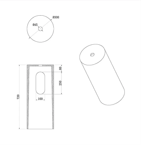 Пьедестал Boheme Corian 300x720 Dark Oak 801-Base-DOak Пьедестал Boheme Corian 300x720 Dark Oak 801-Base-DOak