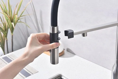 Смеситель для кухни Paulmark Magneto One брашированная сталь Ma213188-BS Смеситель для кухни Paulmark Magneto One брашированная сталь Ma213188-BS