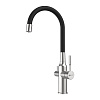 Картинка анонса товара «смеситель для кухни lemark expert lm5083s-black с подключением к фильтру, сталь/черный»